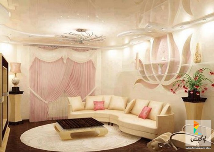 Натяжной потолок в маленькую гостиную
