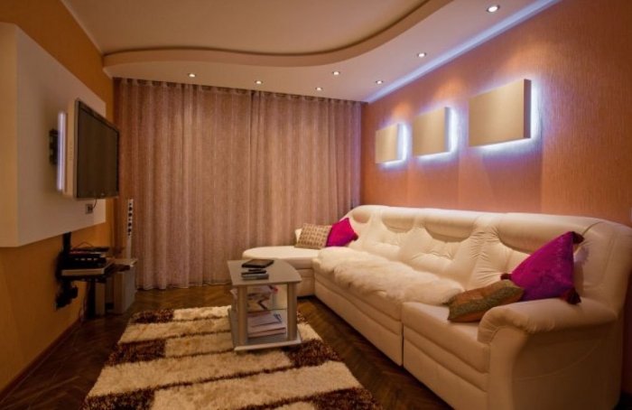 Евроремонт маленькой гостиной