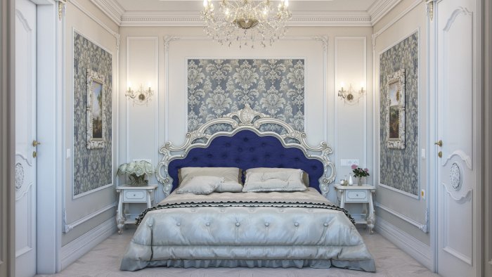 Светлые спальни в классическом стиле