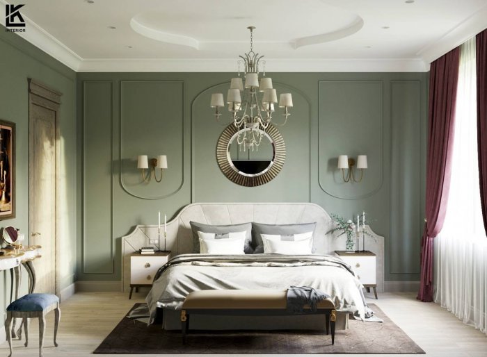 Молдинги над кроватью