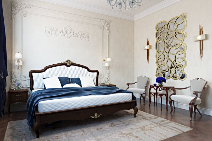 Кровать с лепниной