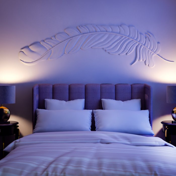 Декор стен в спальне