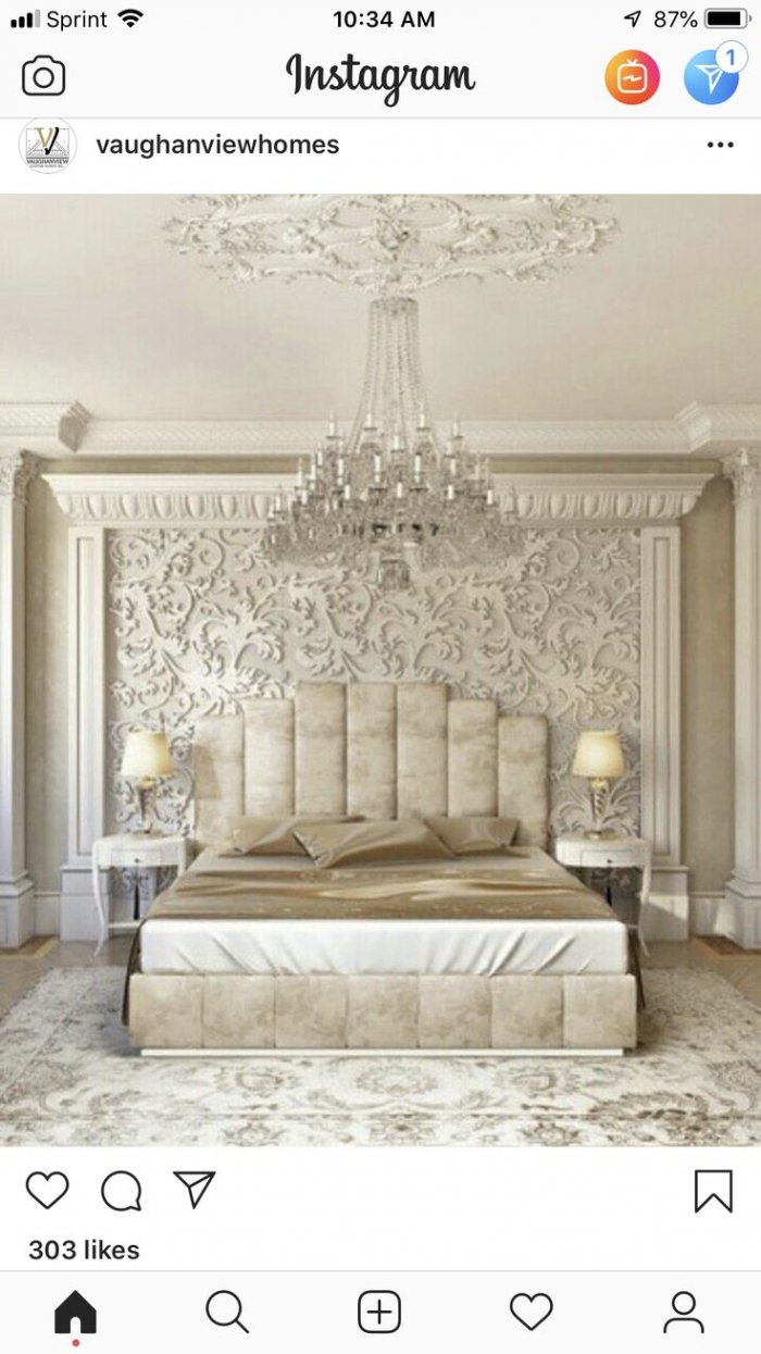 Лепнина в декоре спальни