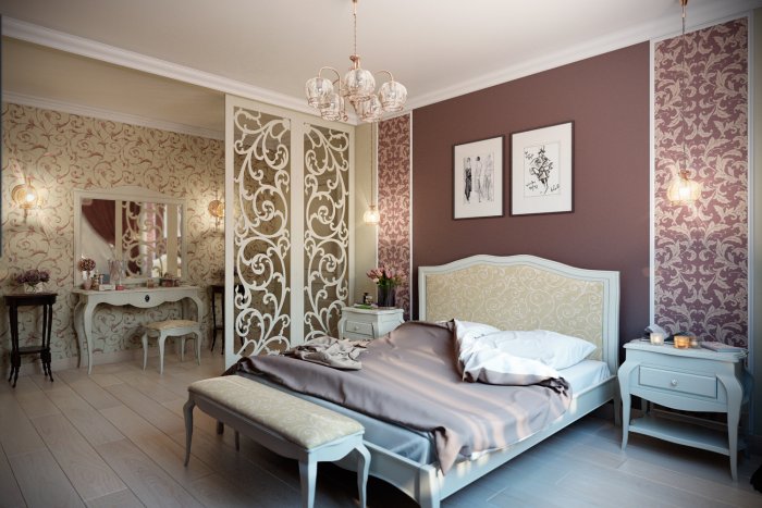 Перегородка для зонирования спальни