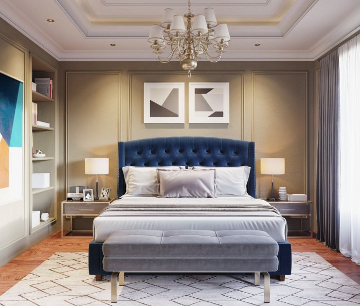 Молдинги в спальне