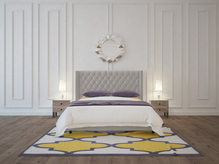 Молдинги в интерьере спальни