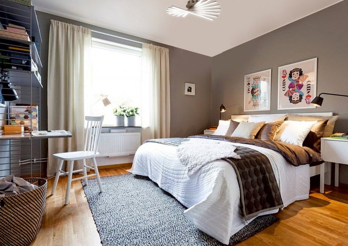 Скандинавский стиль спальни из икеа