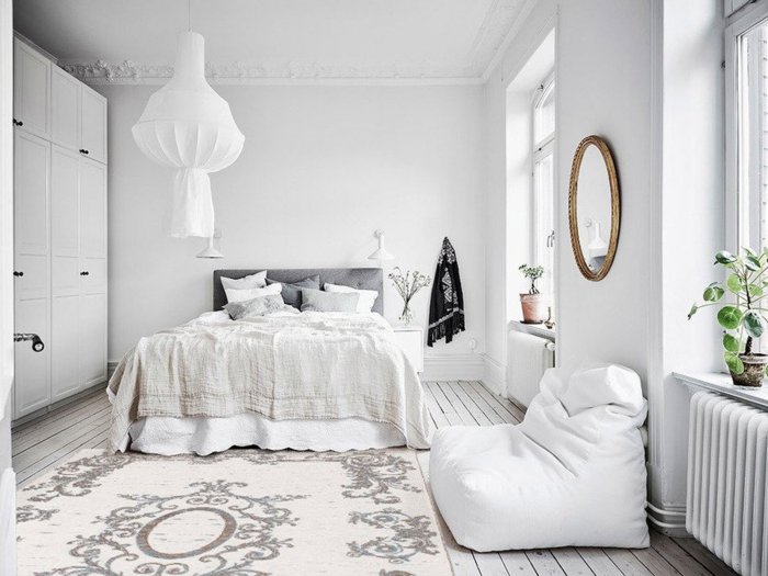Белая спальня Сканди