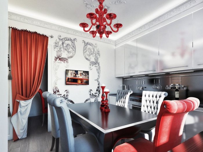 Серая кухня арт деко