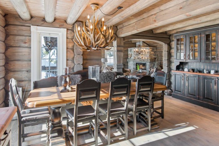 Дом из бревна в скандинавском стиле