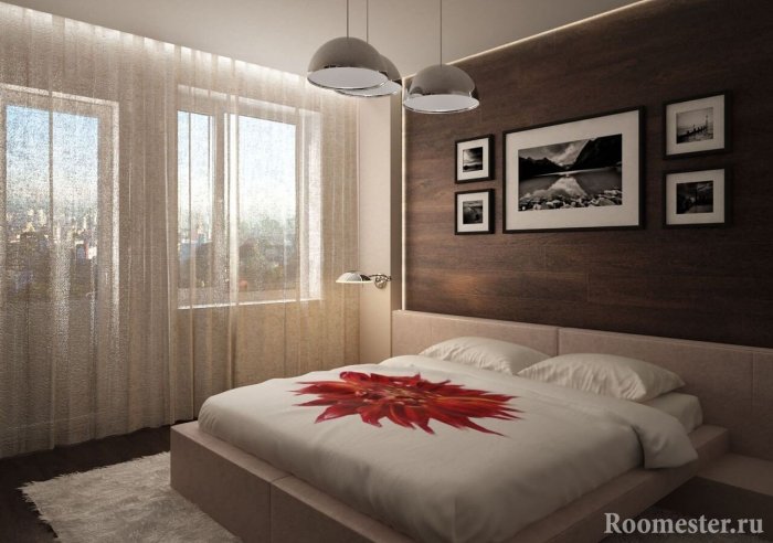 Спальня в хрущевке с балконом