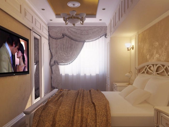 Маленькая узкая спальня