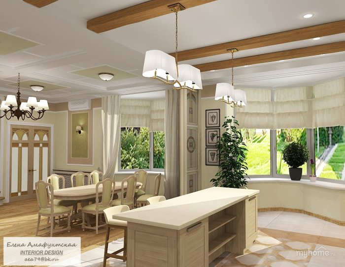 Проекты кухни столовой в частном доме