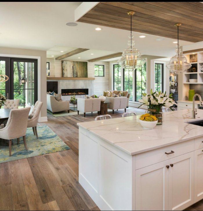 Интерьер большой кухни 30 квадратов