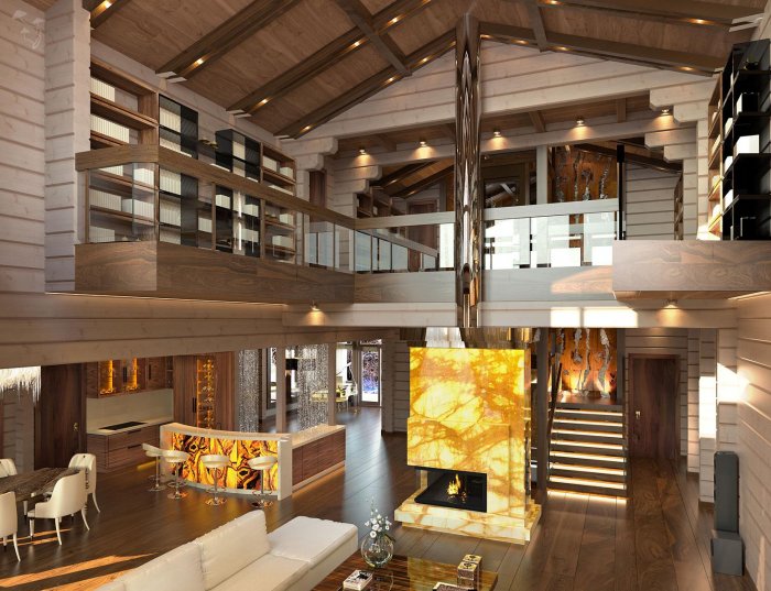 Интерьеры домов со вторым светом