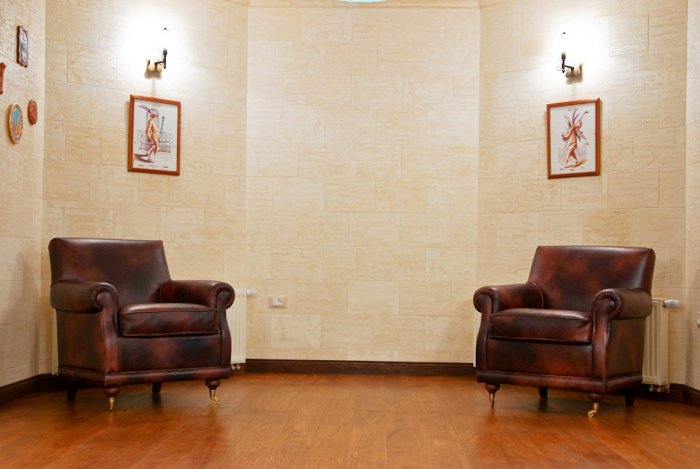 Штукатурка травертин в интерьере