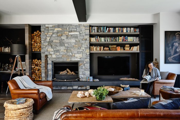 Камин лофт с дровницей