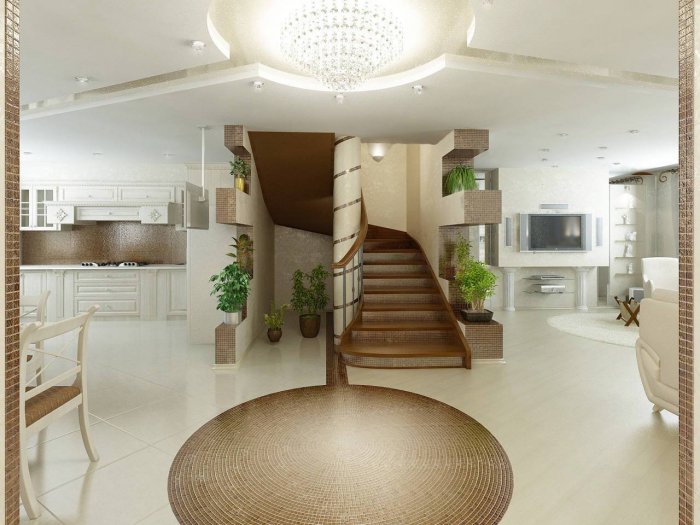 Дизайн первого этажа дома