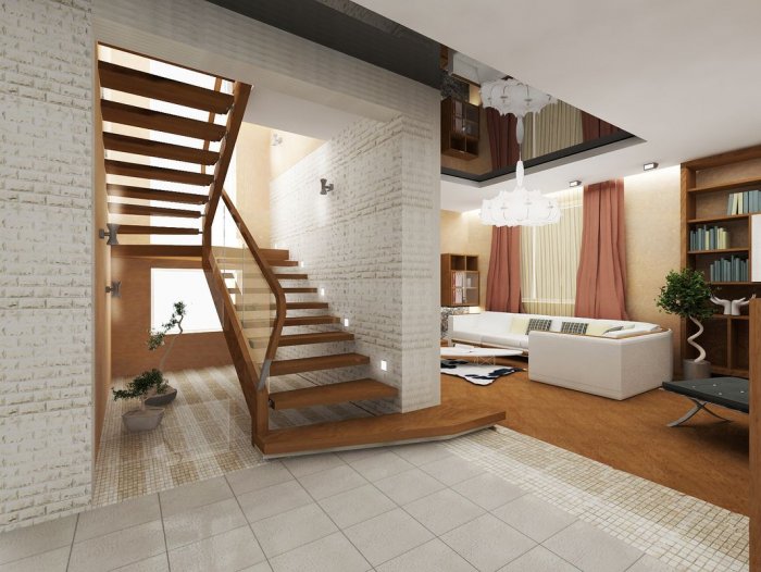 Интерьер двухэтажного дома