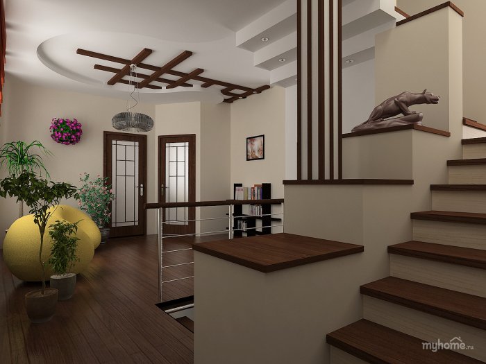 Прихожая в двухэтажном частном доме