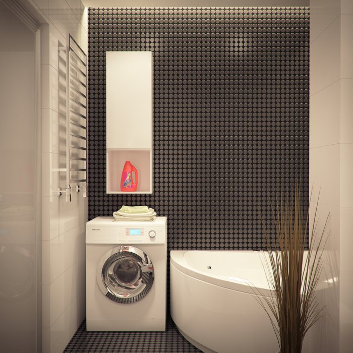 Вертикальная машинка в ванной