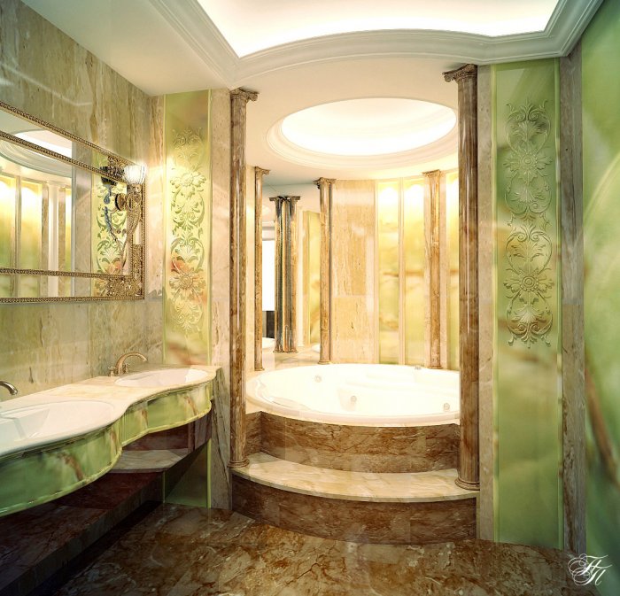Ванные комнаты из оникса