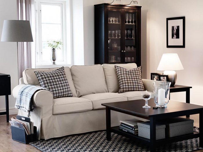 Диваны икеа в интерьере гостиной