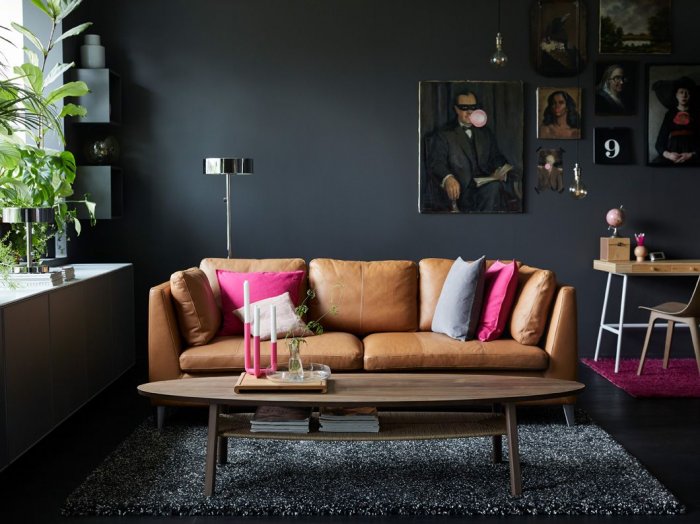 Темный интерьер икеа