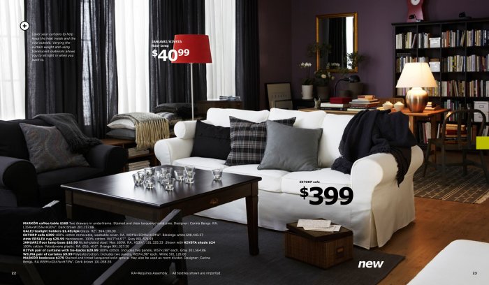 Интерьер с темной мебелью из Икеи