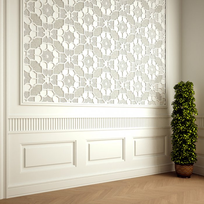 Декор стен молдингами