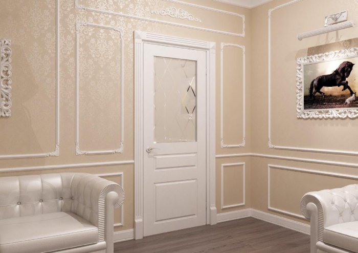 Двери с молдингом в интерьере
