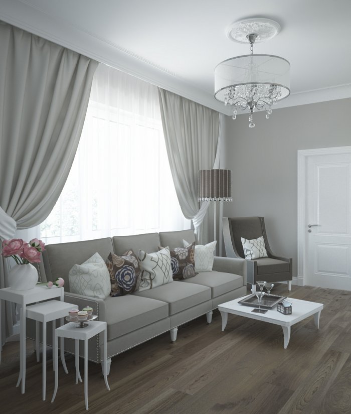 Белая гостиная Неоклассика