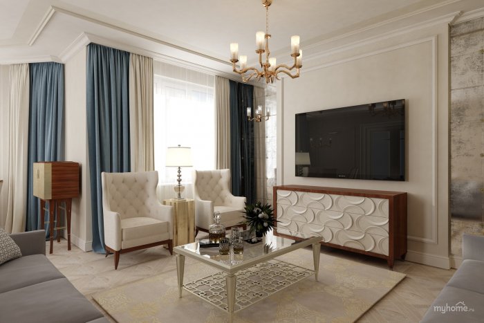 Текстиль в гостиную в неоклассике