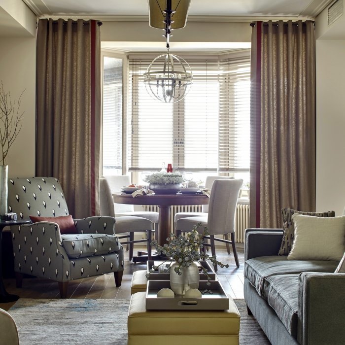 Шторы в американском стиле для гостиной