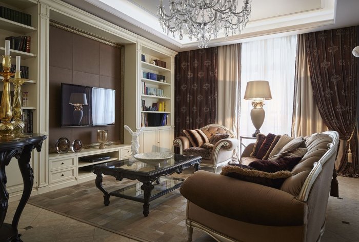 Гостиная в современном классическом стиле
