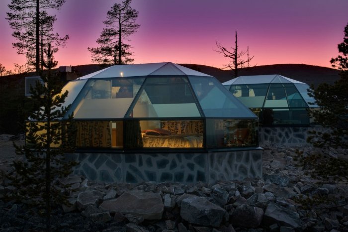 Стеклянные иглу в Финляндии. Отель Kakslauttanen