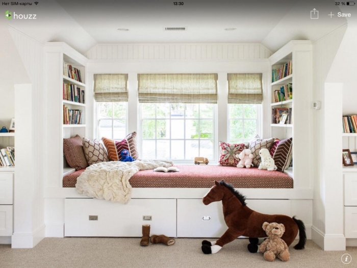 Подоконник в интерьере детской