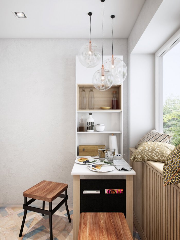 Необычная планировка маленькой кухни