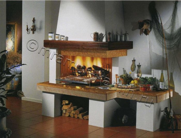 Камин-мангал в доме