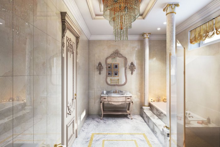 Классический потолок в ванной
