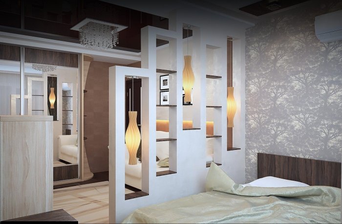 Декоративная перегородка в комнате