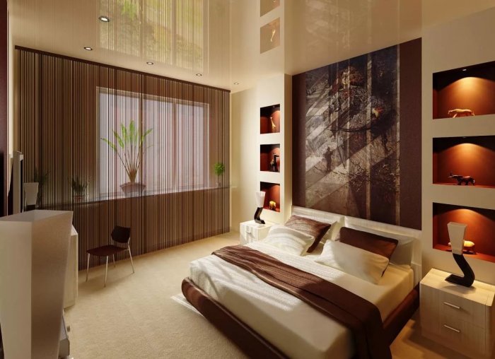 Ниши в интерьере спальни