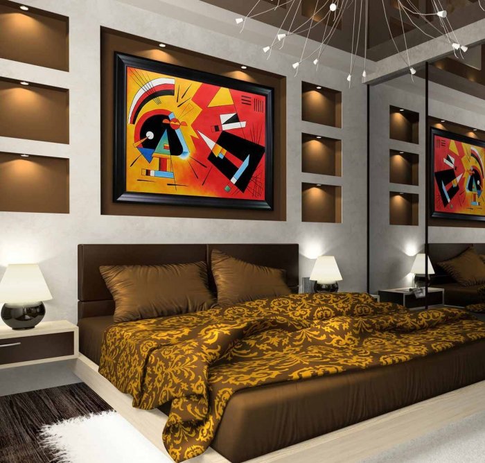 Подсветка ниши в спальне