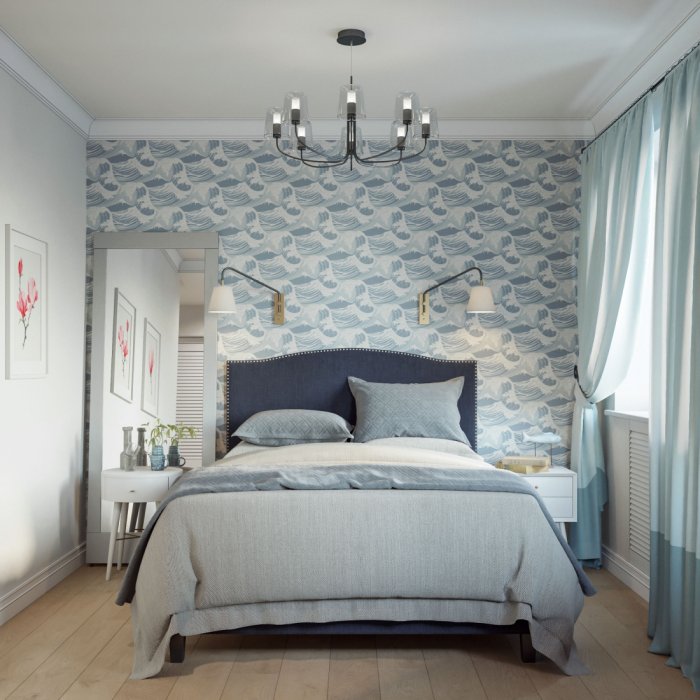 Стильные обои для маленькой спальни