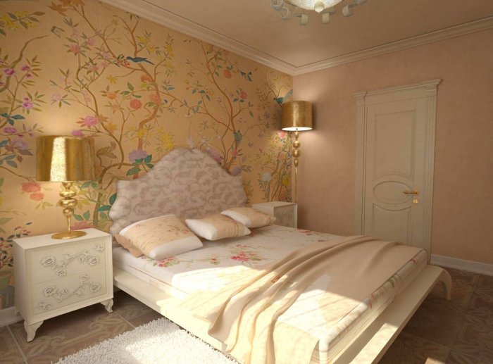 Обои в маленькую спальню