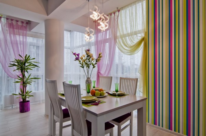 Шторы в кухню гостиную фиолетовые