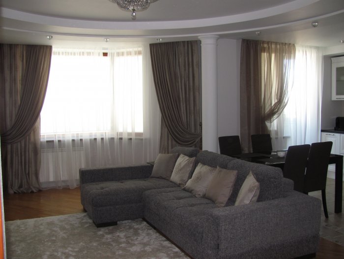 Шторы в кухню-гостиную