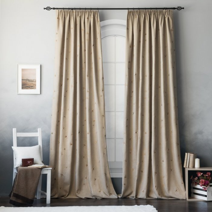 Комплект штор ядри бежево-коричневый