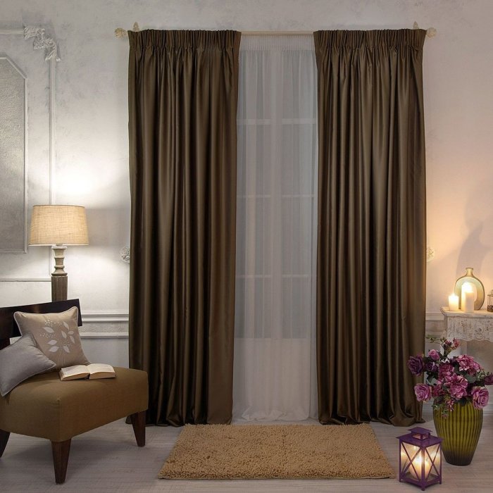 Шторы Blackout коричневые