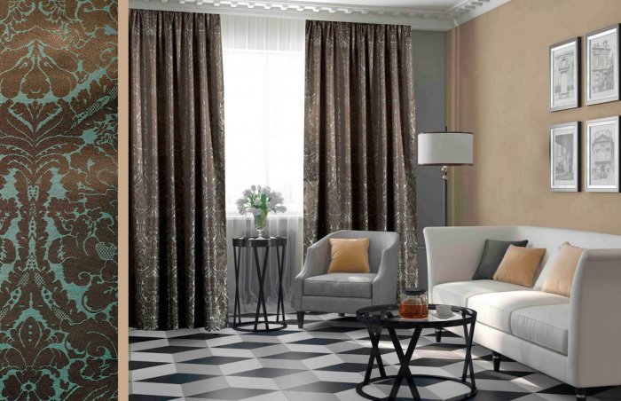 Шторы в серую гостиную
